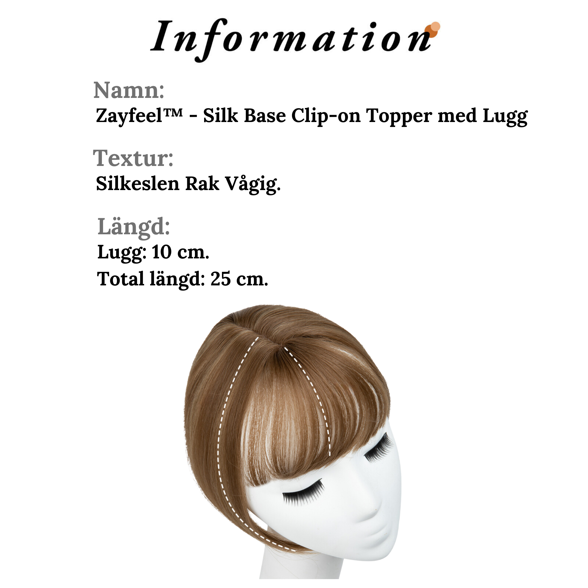 Zayfeel™ - Silk Base Clip-on Topper med Lugg